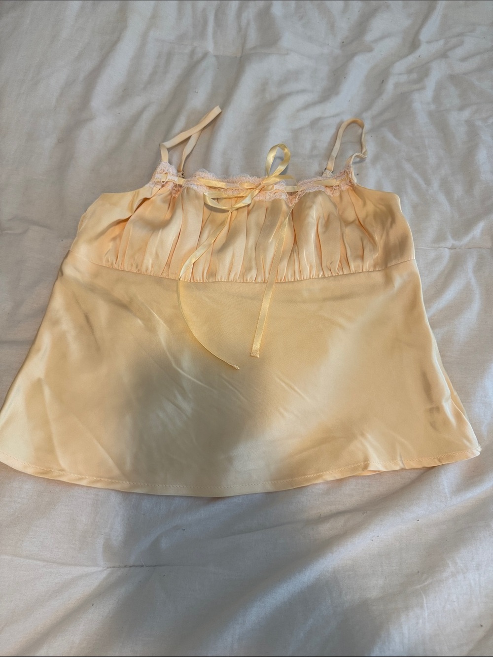 Satin Spaghetti-Strap Camisole in Peach